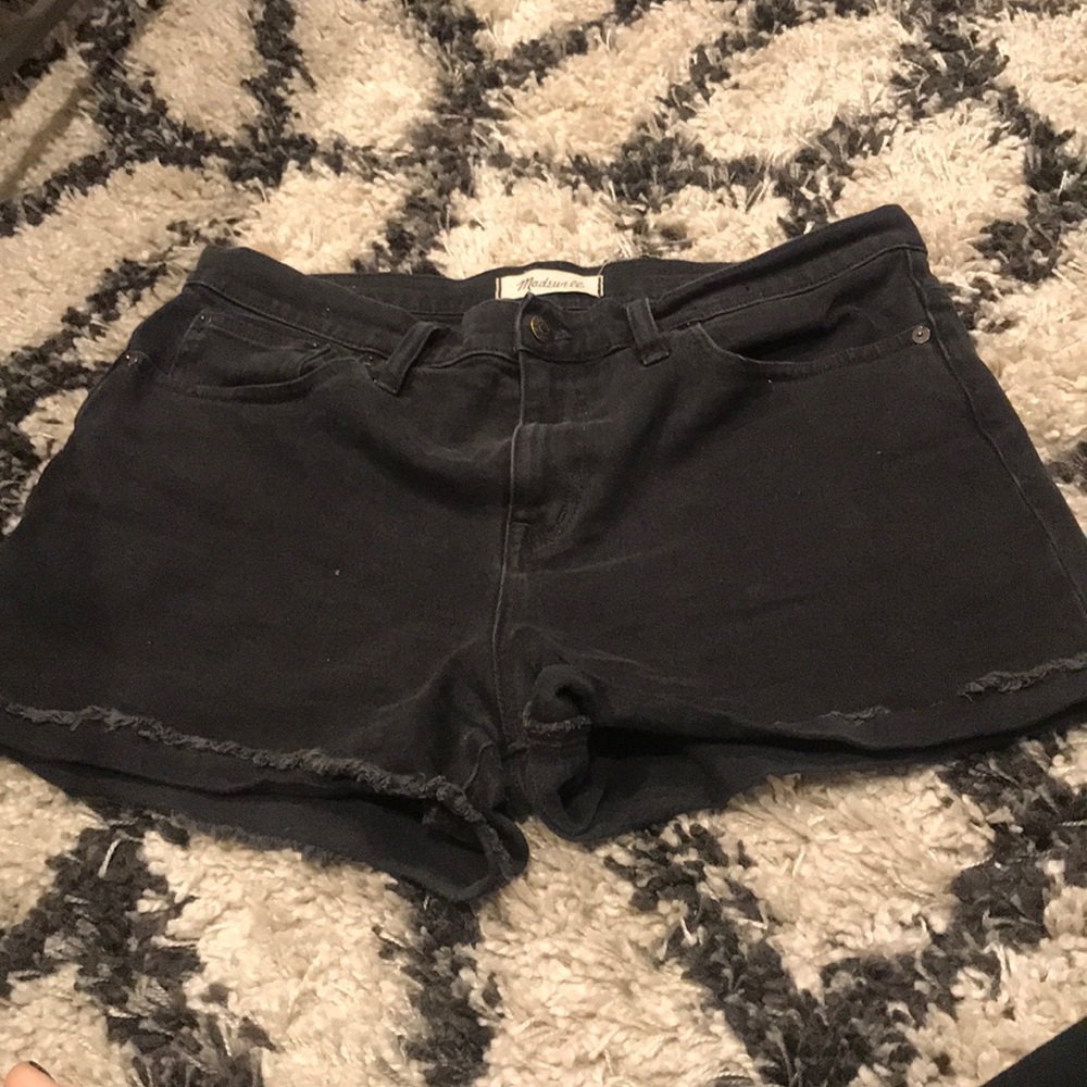 Madewell High-Rise Black Denim Shorts